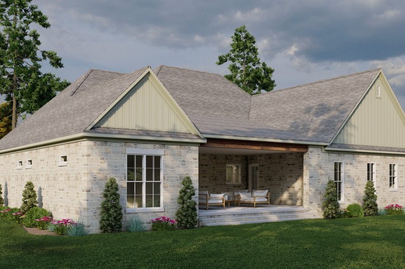 House Design - Exterior - Rear Elevation for Farmhouse House Plan #923-408 - 3 bed, 3.5 bath
