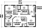 Country Style House Plan - 3 Beds 1 Baths 1120 Sq/Ft Plan #25-4844 
