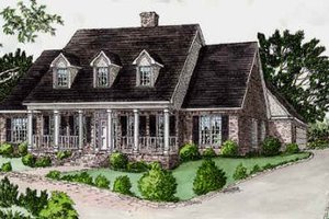 Southern Exterior - Front Elevation Plan #16-219