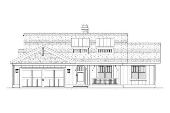 Exterior - Front Elevation 3 for Ranch House Plan #901-43 - 4 bed, 3 bath