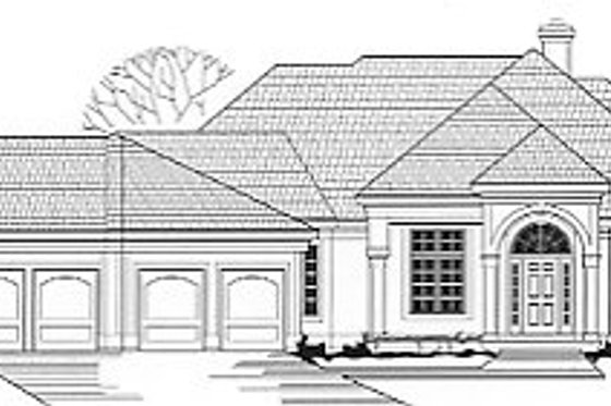 Exterior - Front Elevation for Traditional House Plan #67-387 - 4 bed, 6 bath