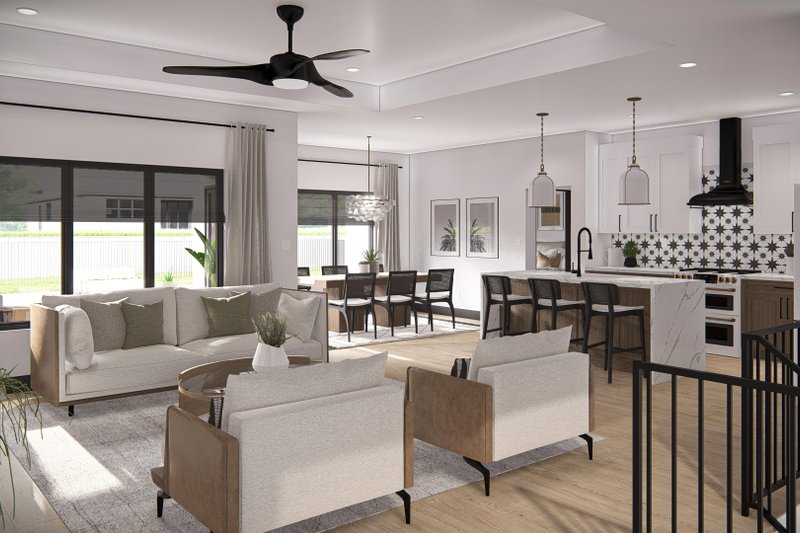 House Blueprint - Interior - Entry for Modern House Plan #455-507 - 3 bed, 2 bath