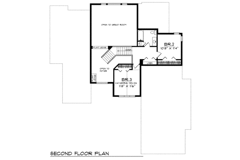 House Plan Design - Floor Plan - Upper Floor for Traditional House Plan #70-402 - 3 bed, 2.5 bath