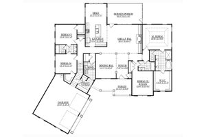 Floor Plan - Main Floor for Ranch House Plan #1071-13 - 4 bed, 3 bath