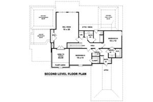 Floor Plan - Upper Floor for European House Plan #81-1242 - 4 bed, 4 bath