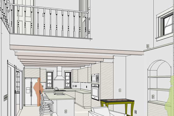 Interior - Family Room for Farmhouse House Plan #460-11 - 4 bed, 3.5 bath