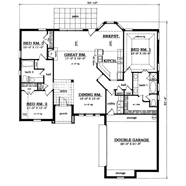 Traditional Floor Plan - Main Floor Plan #42-127