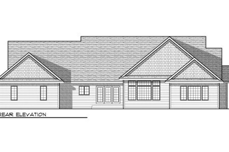 Home Plan - Exterior - Rear Elevation for Bungalow House Plan #70-951 - 3 bed, 2.5 bath