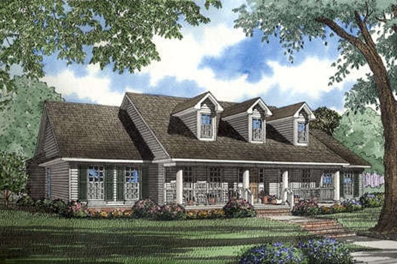 House Blueprint - Farmhouse Exterior - Front Elevation Plan #17-1037