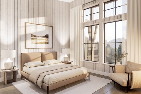 Interior - Master Bedroom for Cabin House Plan #1114-6 - 3 bed, 2 bath