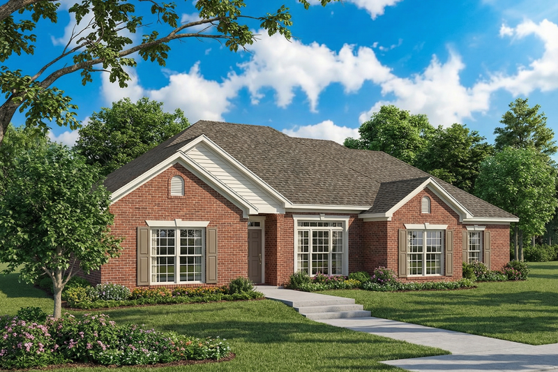 Exterior - Front Elevation 2 for European House Plan #17-140 - 4 bed, 2 bath