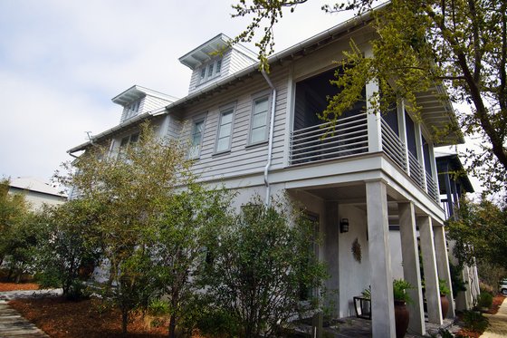 Exterior - Front Elevation for Beach House Plan #443-18 - 4 bed, 3 bath