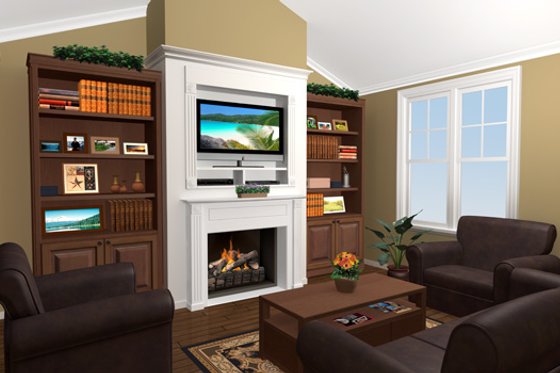Interior - Family Room 1 for Craftsman House Plan #21-344 - 3 bed, 2 bath