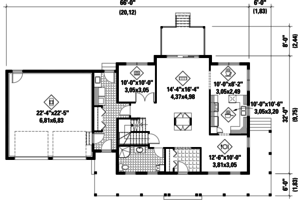 Floor Plan - Main Floor for Country House Plan #25-4497 - 3 bed, 3 bath