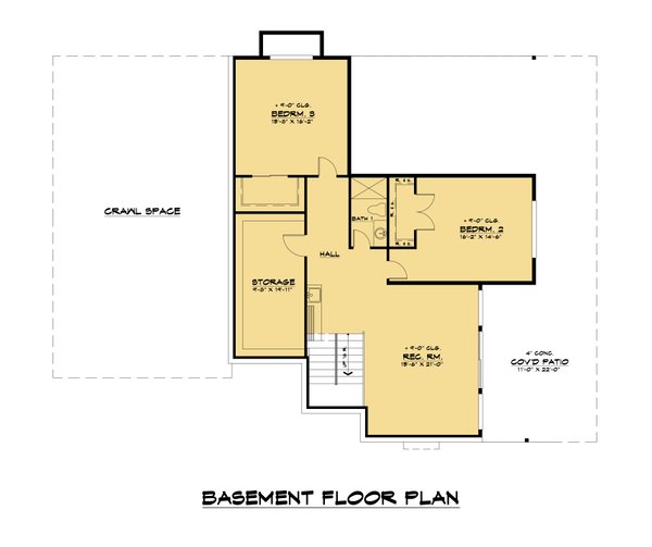 Contemporary Floor Plan - Lower Floor Plan #1066-199