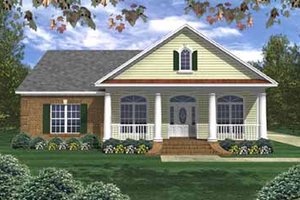 Southern Exterior - Front Elevation Plan #21-140