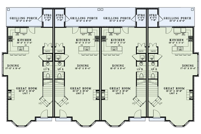 Home Plan - Floor Plan - Main Floor for European House Plan #17-2528 - 2 bed, 2.5 bath