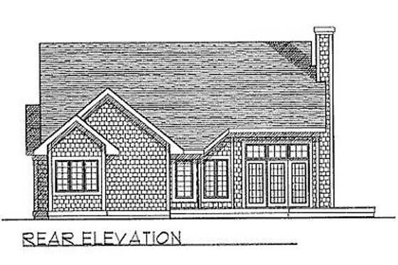 Exterior - Rear Elevation for Traditional House Plan #70-235 - 2 bed, 2 bath