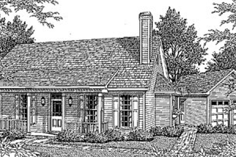 Home Plan - Country Exterior - Front Elevation Plan #41-111
