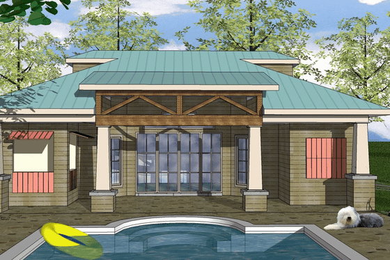 Exterior - Front Elevation for Cottage House Plan #8-206 - 1 bed, 1 bath