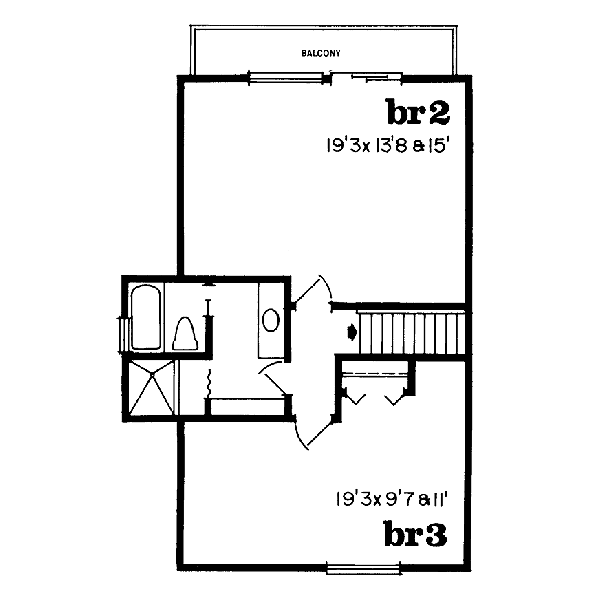 Cottage Floor Plan - Upper Floor Plan #47-363