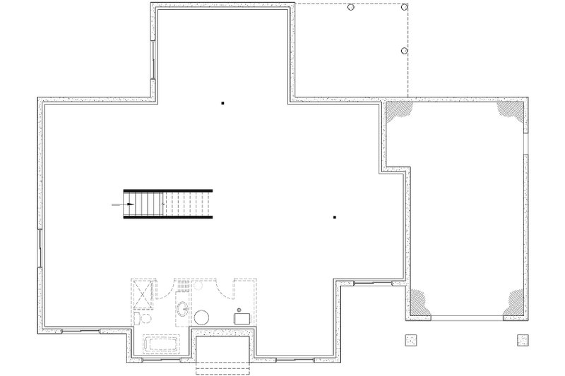 House Blueprint - Floor Plan - Lower Floor for Craftsman House Plan #23-2745 - 4 bed, 2 bath
