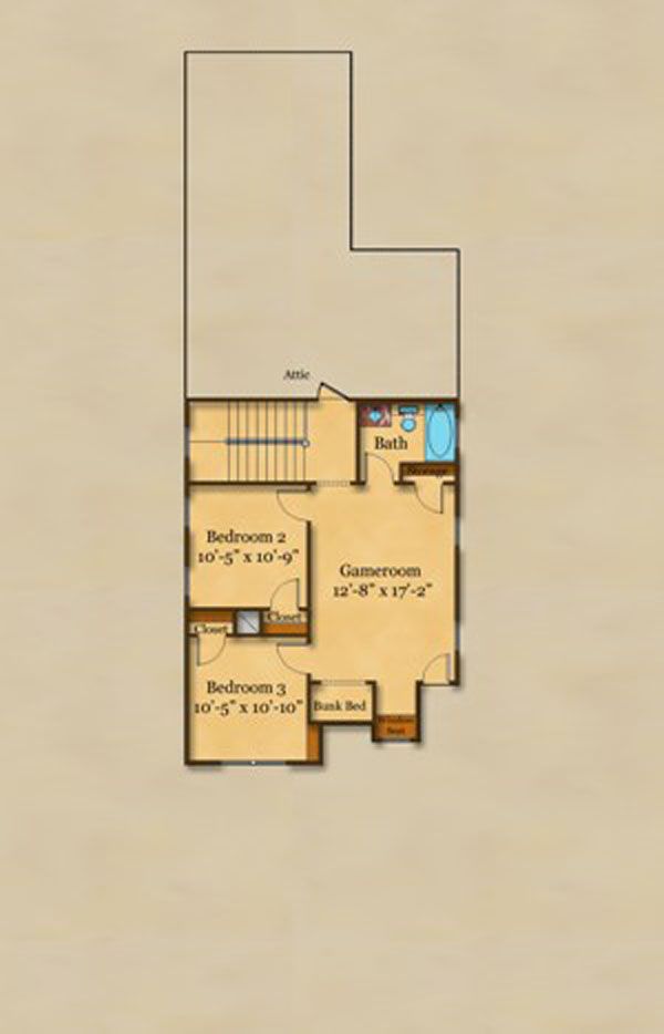 Cottage Floor Plan - Upper Floor Plan #442-1