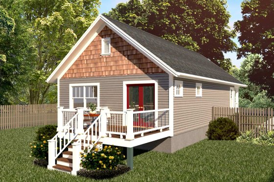 Exterior - Rear Elevation for Cottage House Plan #79-108 - 2 bed, 1 bath