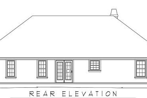 Exterior - Rear Elevation for Traditional House Plan #11-102 - 3 bed, 2 bath