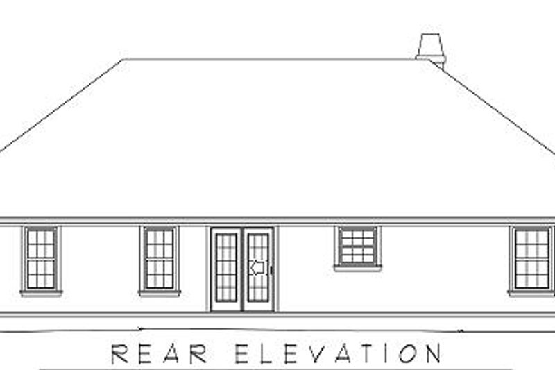 House Blueprint - Exterior - Rear Elevation for Traditional House Plan #11-102 - 3 bed, 2 bath
