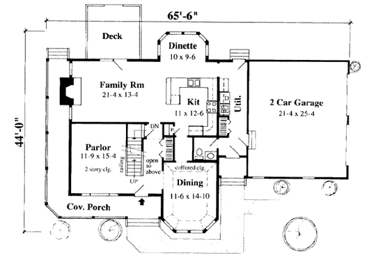 Floor Plan - Main Floor for Country House Plan #75-121 - 3 bed, 2.5 bath
