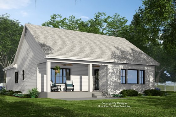 Exterior - Rear Elevation 1 for Farmhouse House Plan #51-1386 - 3 bed, 2.5 bath