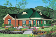 European Style House Plan - 3 Beds 2 Baths 1947 Sq/Ft Plan #25-1101 