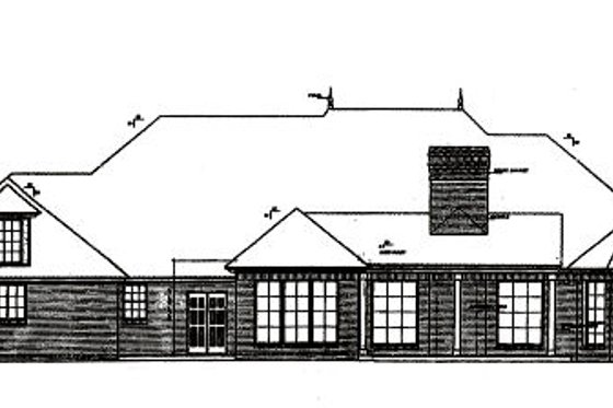 Exterior - Rear Elevation for European House Plan #310-548 - 3 bed, 2.5 bath