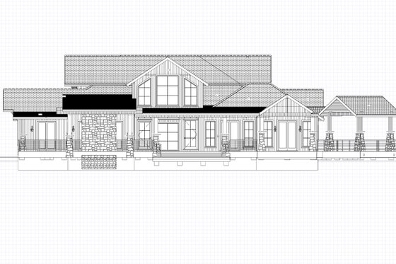 Exterior - Front Elevation 6 for Cabin House Plan #1109-5 - 5 bed, 5.5 bath