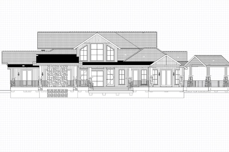 House Blueprint - Exterior - Front Elevation 6 for Cabin House Plan #1109-5 - 5 bed, 5.5 bath