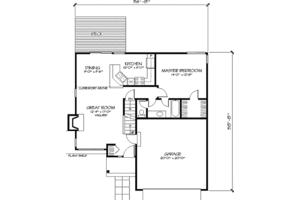Floor Plan - Main Floor for Traditional House Plan #320-327 - 3 bed, 2 bath