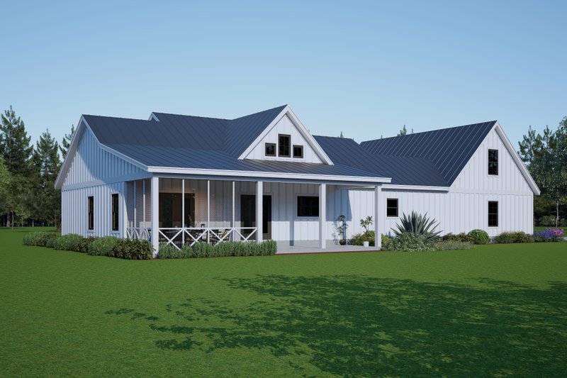 House Blueprint - Exterior - Rear Elevation for Farmhouse House Plan #932-1231 - 2 bed, 2 bath