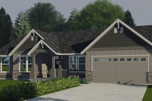 Home Plan - Craftsman Exterior - Front Elevation Plan #53-591