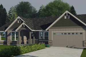 Craftsman Exterior - Front Elevation Plan #53-591