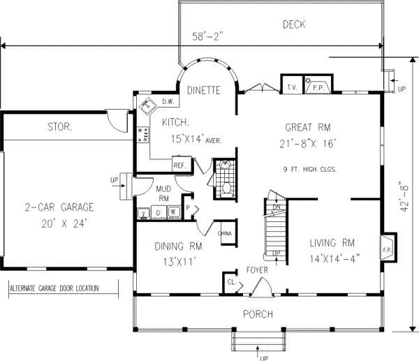 Farmhouse Floor Plan - Main Floor Plan #3-195