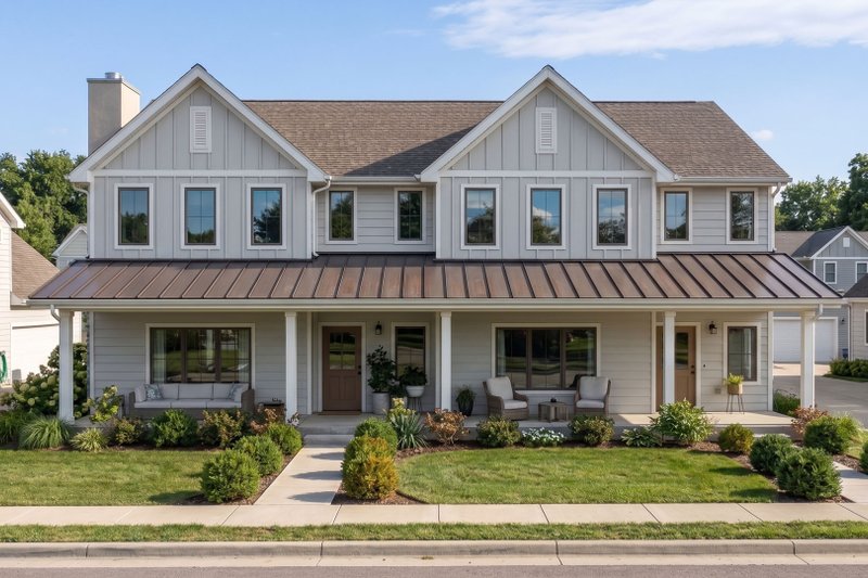 Home Plan - Exterior - Front Elevation 2 for Farmhouse House Plan #455-812 - 3 bed, 3 bath