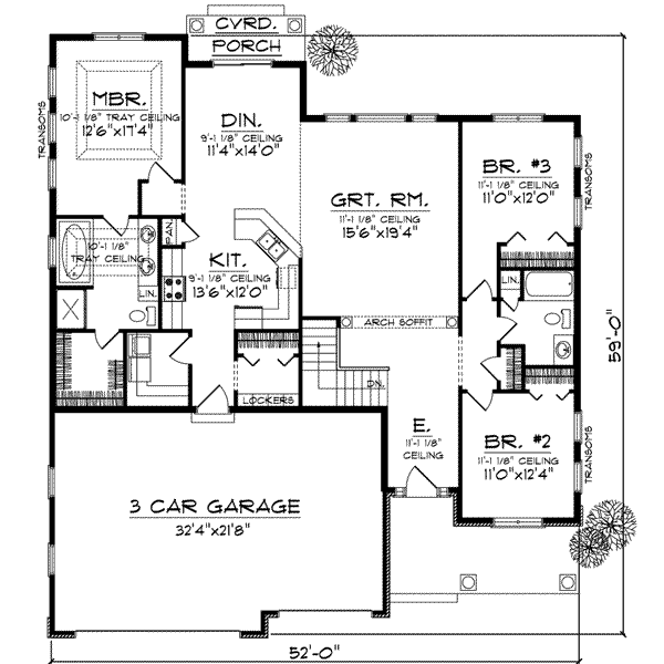 Architectural House Design - Traditional Floor Plan - Main Floor Plan #70-827