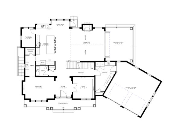 House Blueprint - Beach Floor Plan - Main Floor Plan #1114-17
