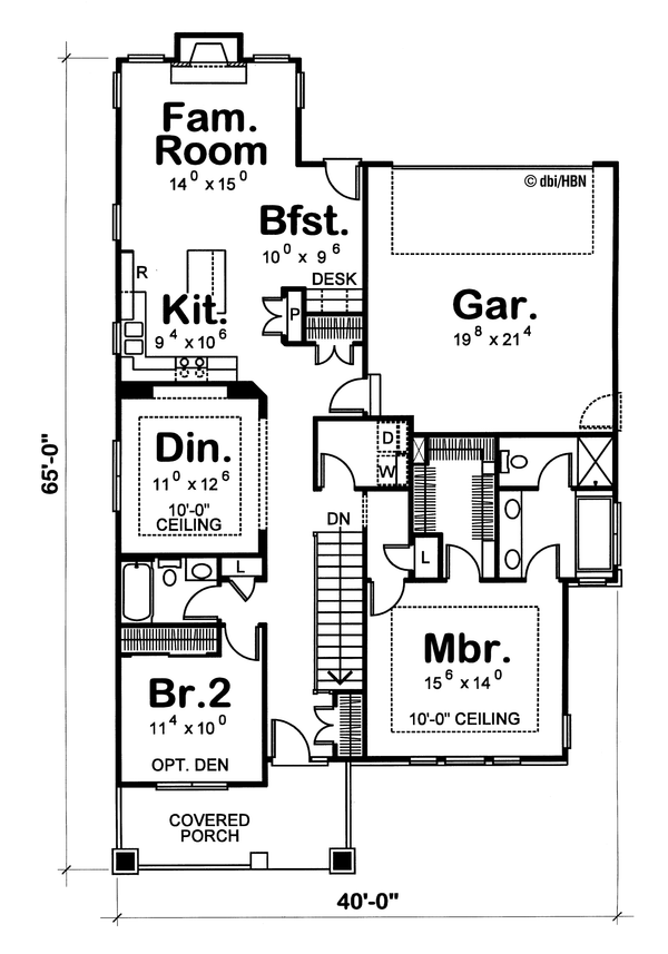 Cottage Floor Plan - Main Floor Plan #20-1215