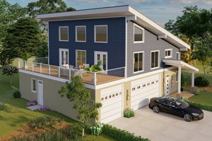 Architectural House Design - Beach Exterior - Front Elevation Plan #932-1095