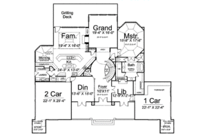 Floor Plan - Main Floor for European House Plan #119-346 - 4 bed, 4.5 bath