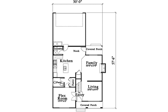 Floor Plan - Main Floor for Traditional House Plan #78-124 - 4 bed, 2.5 bath