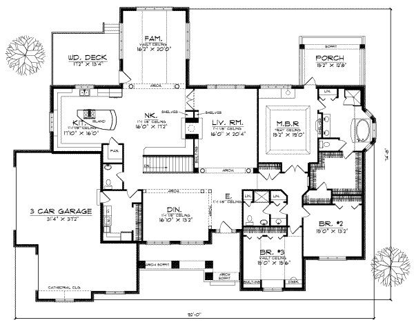 Architectural House Design - Traditional Floor Plan - Main Floor Plan #70-522