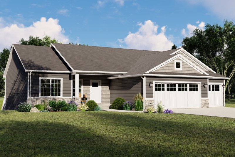 Dream House Plan - Craftsman Exterior - Front Elevation Plan #1064-133